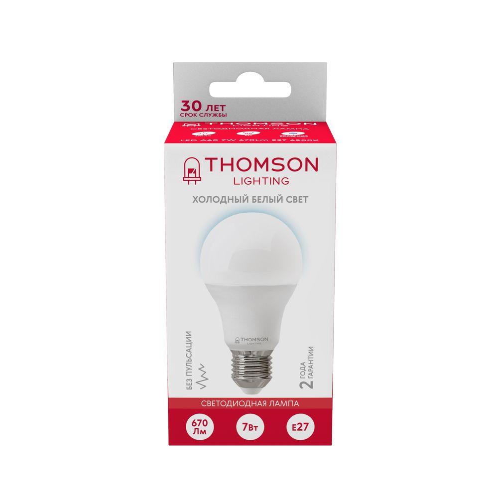 Лампа светодиодная Thomson E27 7W 6500K груша матовая TH-B2301