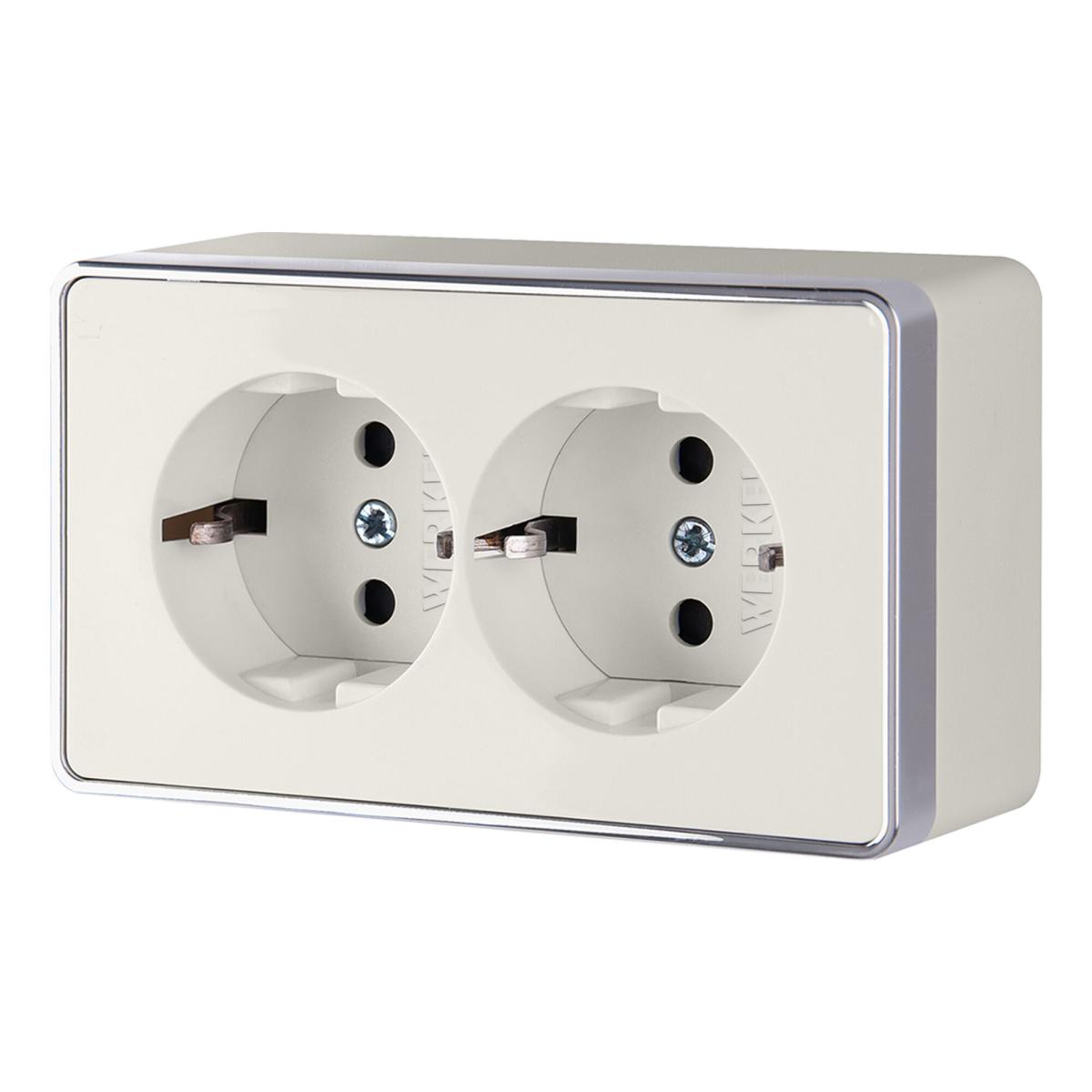 Розетка двойная с заземлением Werkel Gallant слоновая кость W5072103 4690389164668