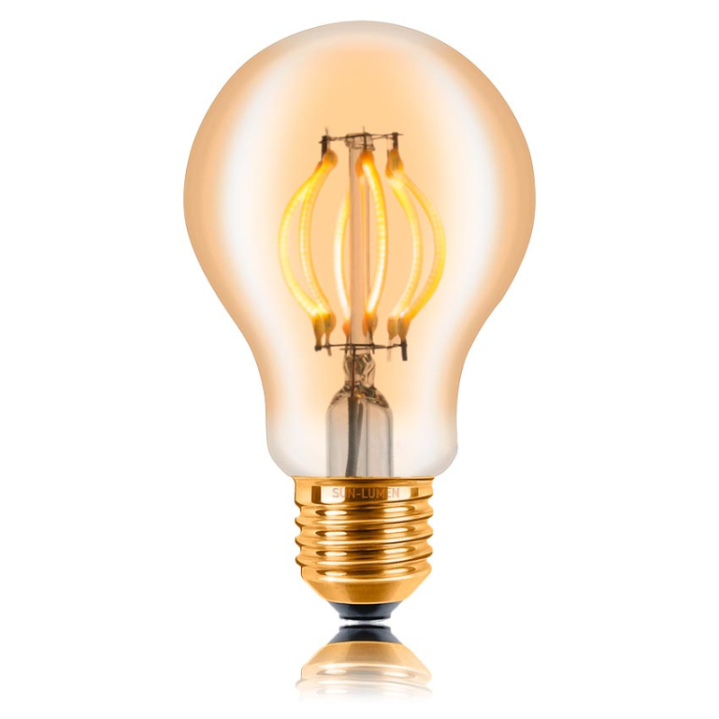 Лампа светодиодная филаментная диммируемая Sun Lumen E27 4W 2200K золотая 057127