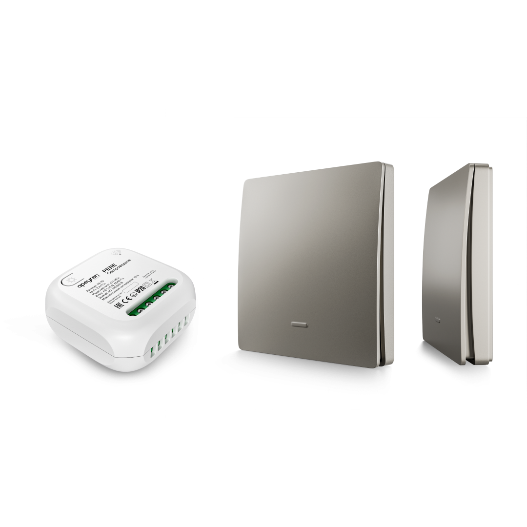 Реле с кинетическими выключателями, IP44, Wi-Fi 2,4 ГГц, Smart, 2выкл., 1 реле. сер. Apeyron 04-85