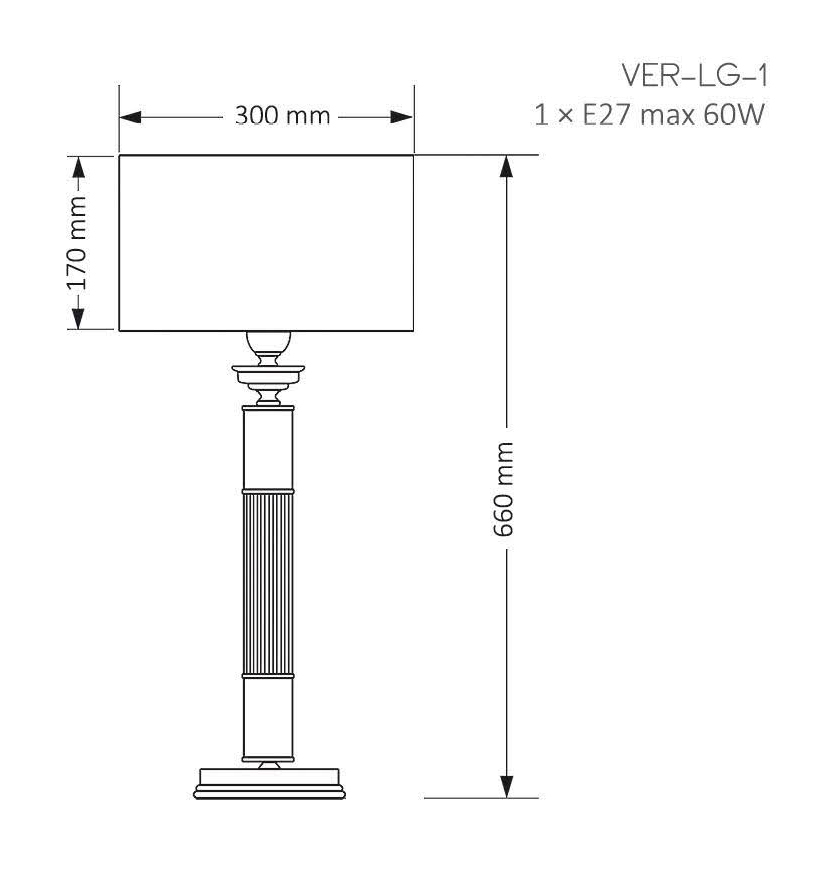 Настольная лампа с абажуром Kutek Mood Verde VER-LG-1 (Z)