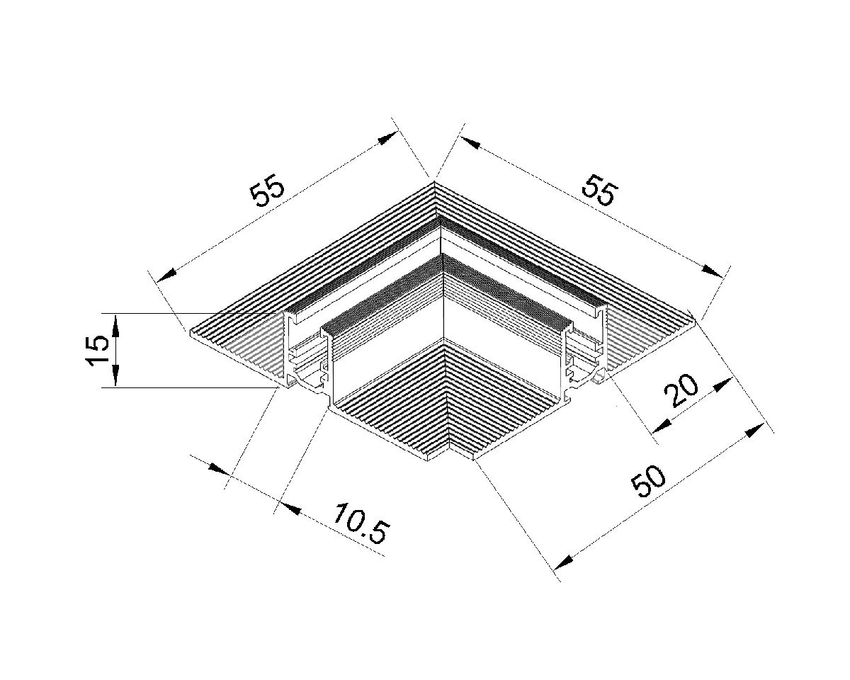 L-образный угол-соединитель Donolux Slim Line Mini L corner DLSM InB