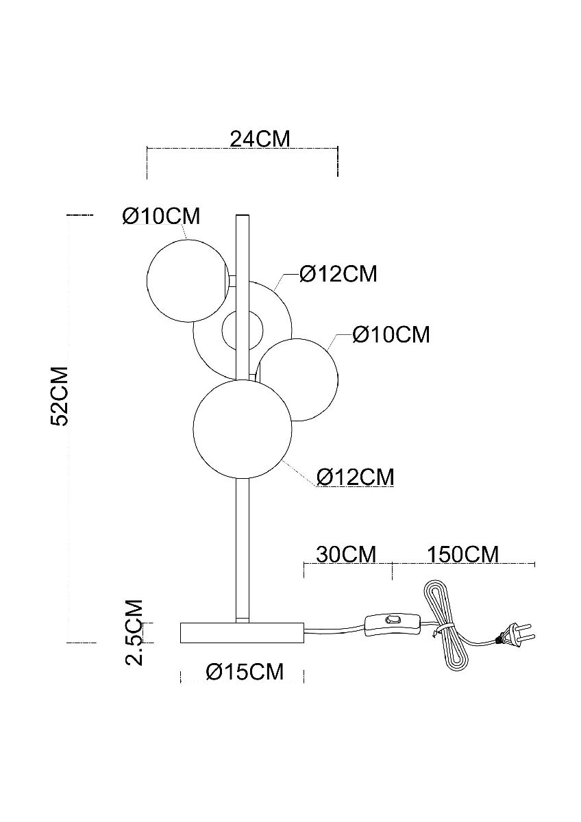 Настольная лампа Arte Lamp Gemini A2243LT-4BK