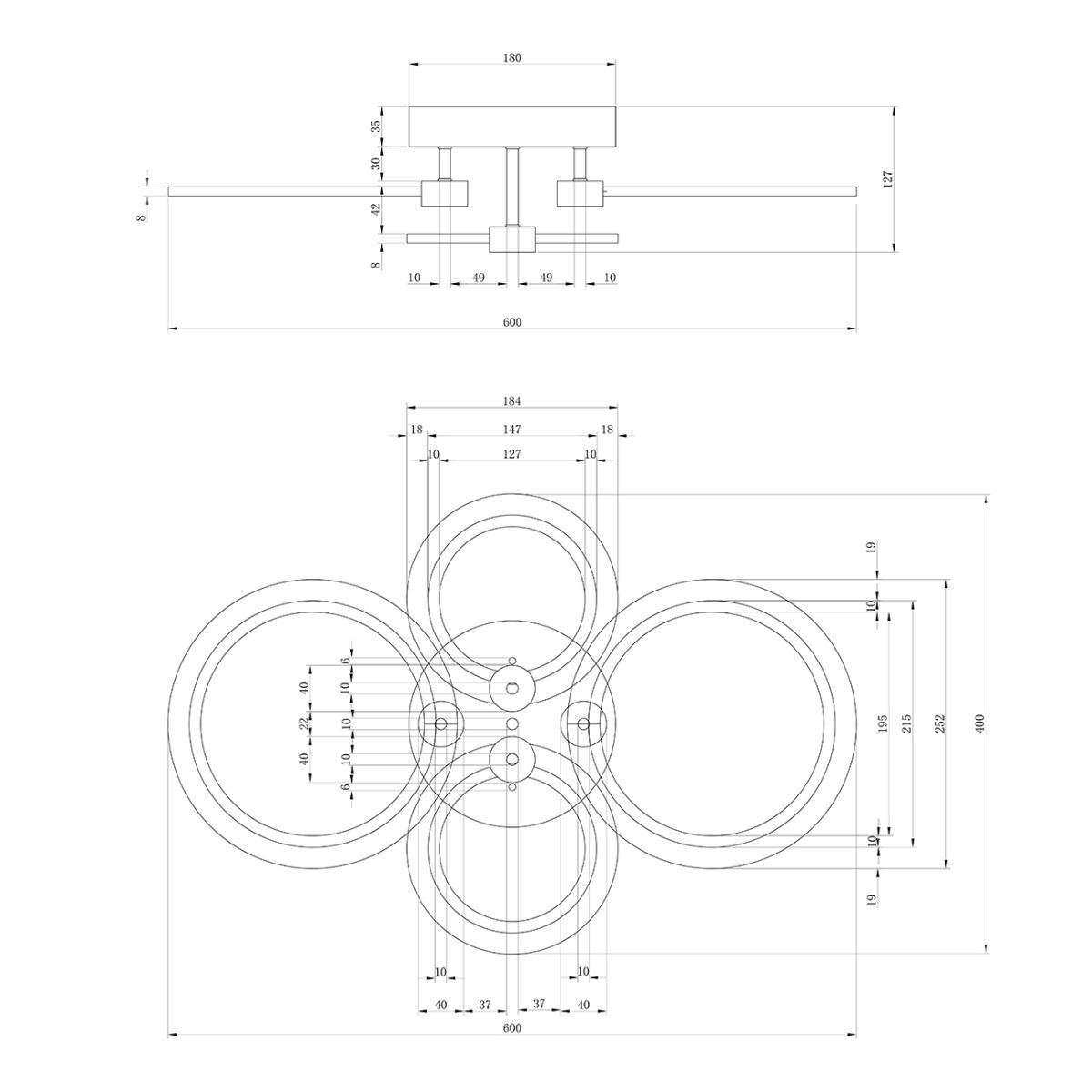 Потолочный светильник Escada Alnair 10224/4LED 56W
