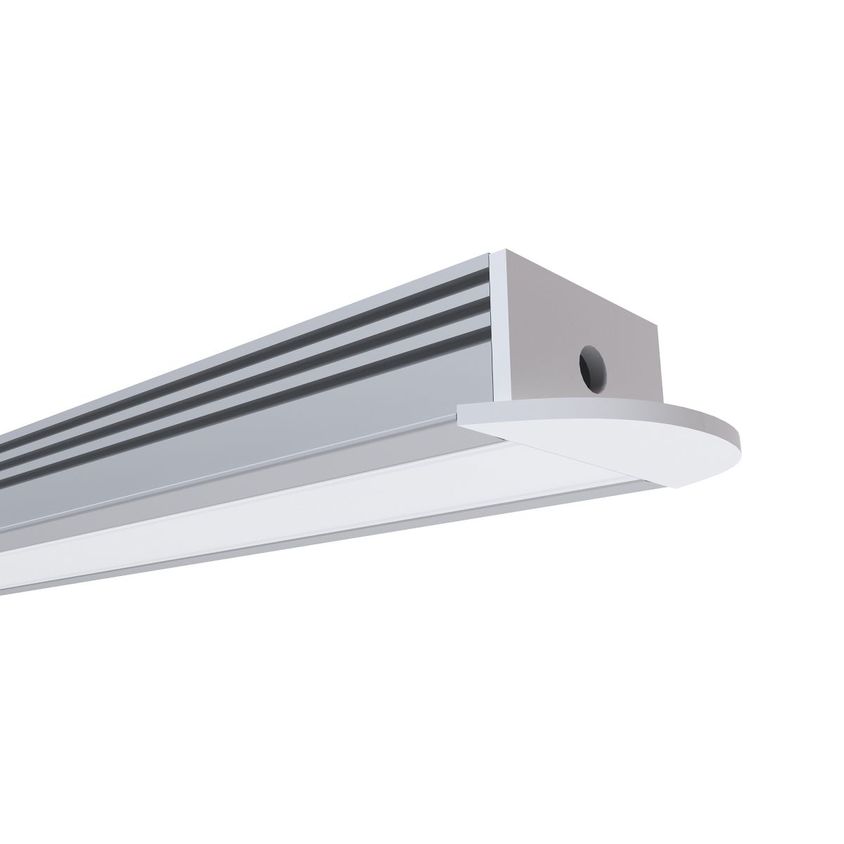 Профиль встраиваемый шир. ленты до 12мм (рассеиватель матовый, заглушки - 2шт.) OGM GM-08-12