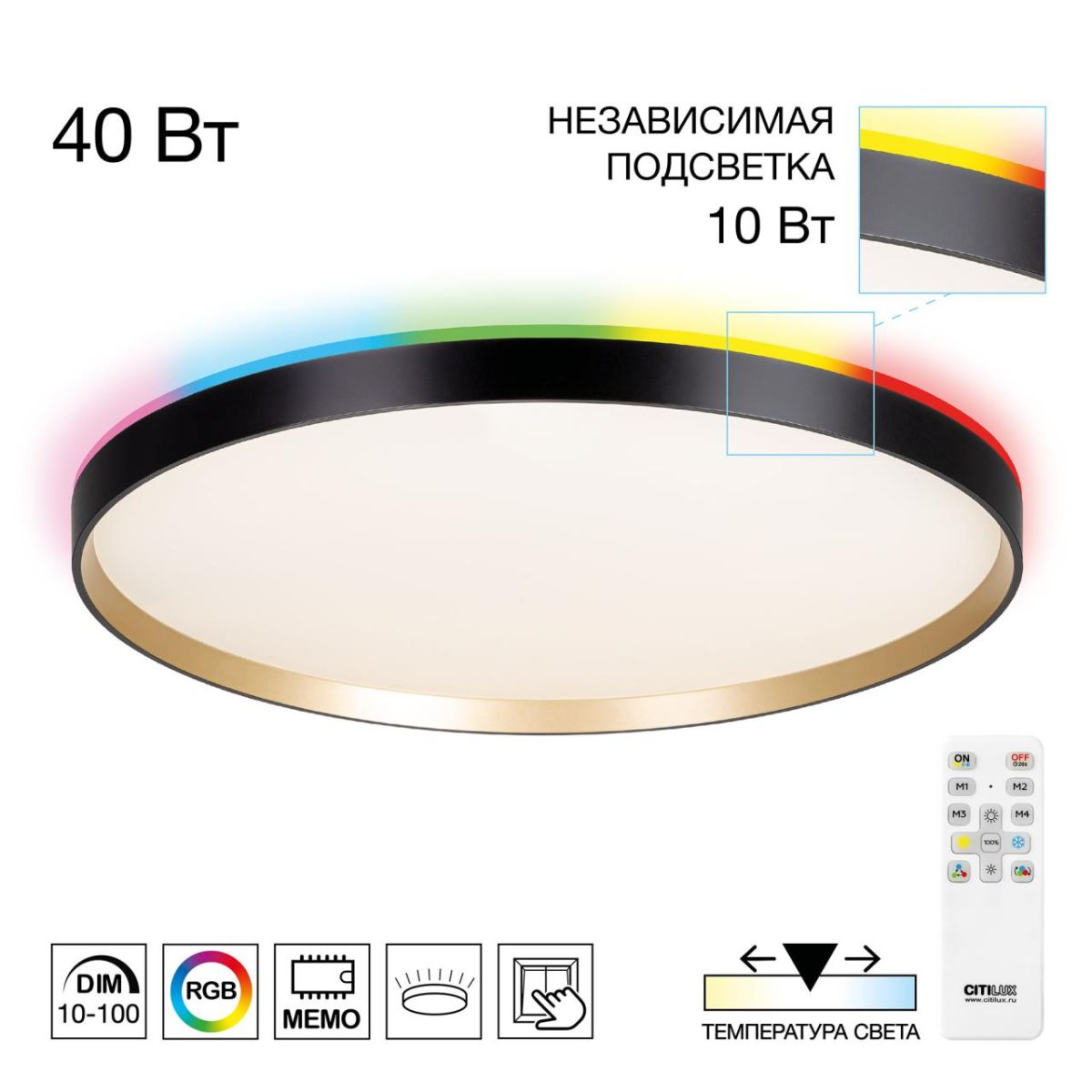 Потолочный led светильник Citilux Etalon CL750501R