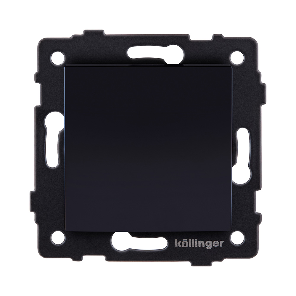 Выключатель 1-клавишный 10А/250В, изогнутый, черный Kollinger REA-R-001BK для Aspekt, Eleganz, Reflex
