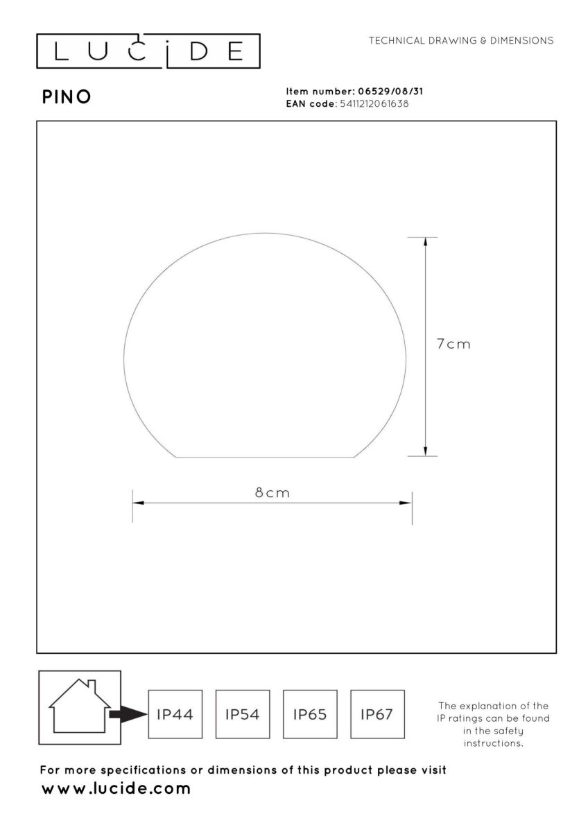 Уличная настольная лампа Lucide Pino 06529/08/31