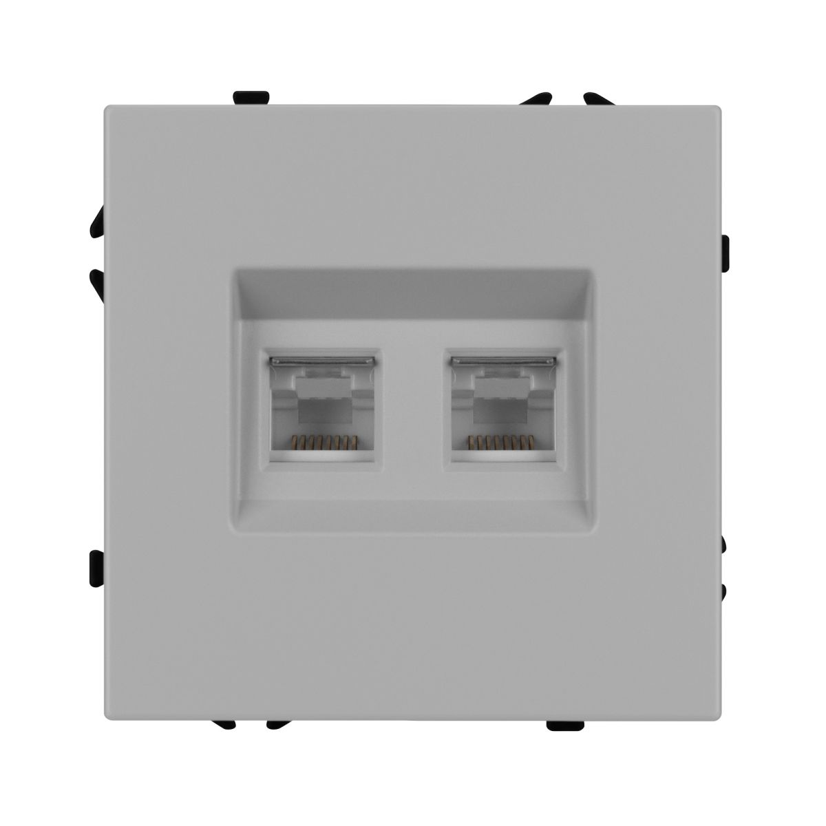 Механизм сдвоенной телефонной розетки Arlight SCT-NOBE-MTL2-SFPL-IS (RJ-11, 4C) (Никель) 061890