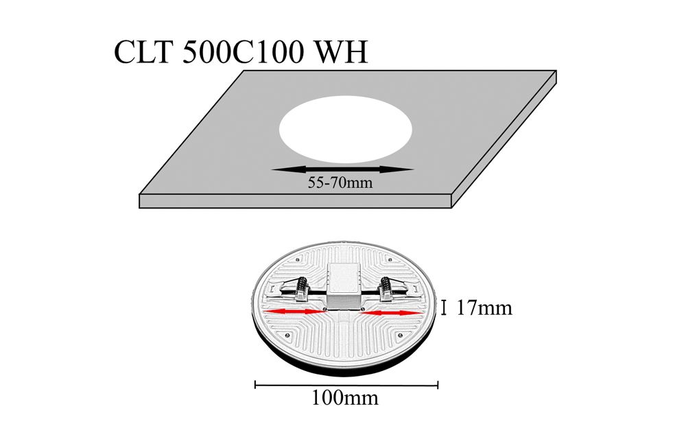 Встраиваемый светильник Crystal  Lux CLT 500C100 WH 3000K