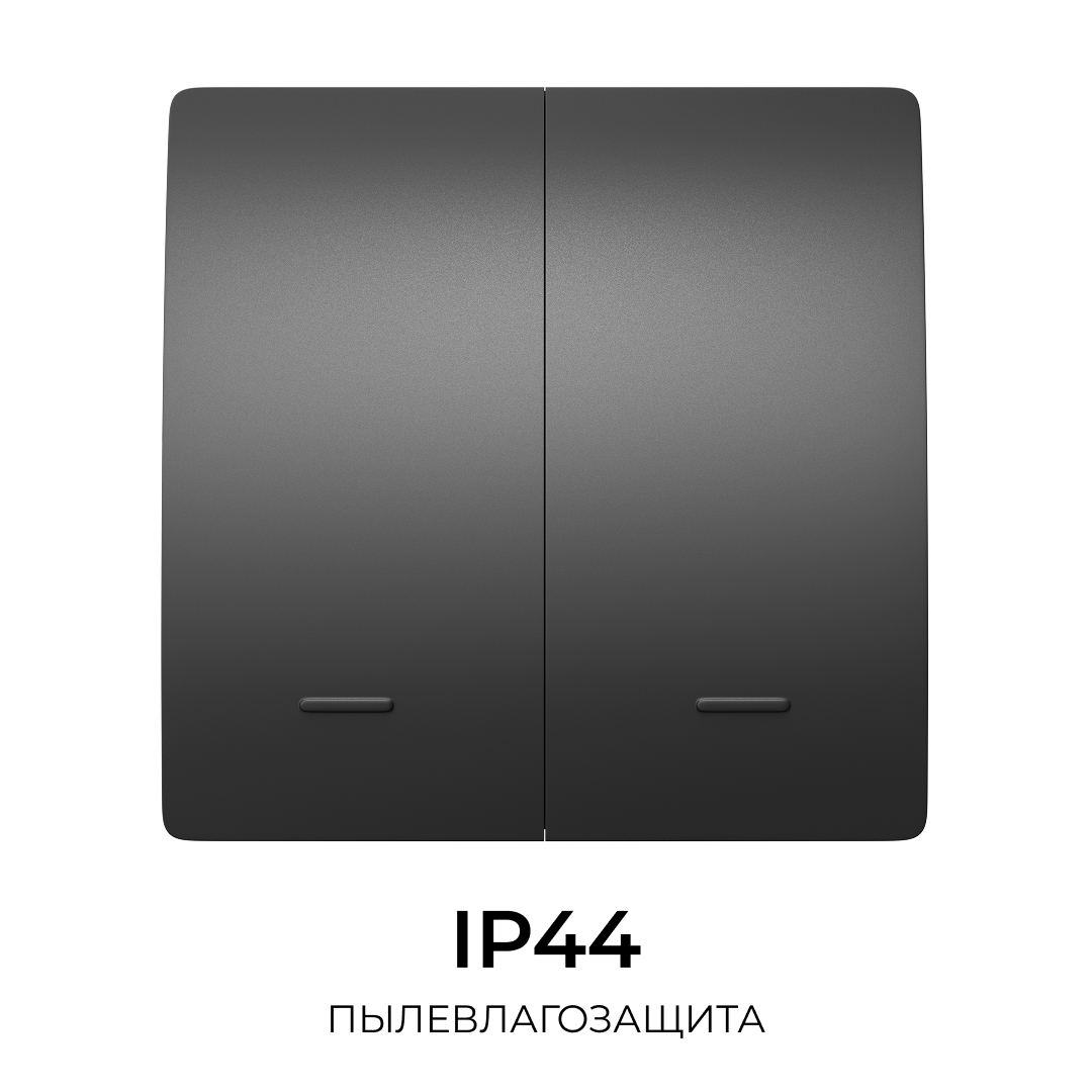 Выключатель кинетический 2кл., IP44, 2,4 ГГц, Smart, чер. Apeyron 04-82