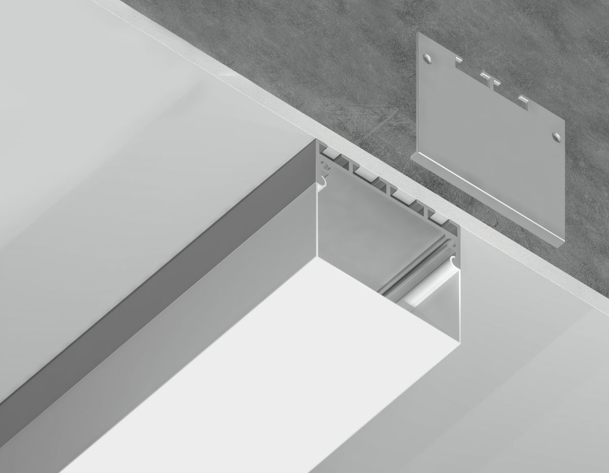 Алюминиевый профиль накладной/подвесной Profile System 42*45 для светодиодной ленты до 33,4мм Ambrella Light Illumination GP3070AL