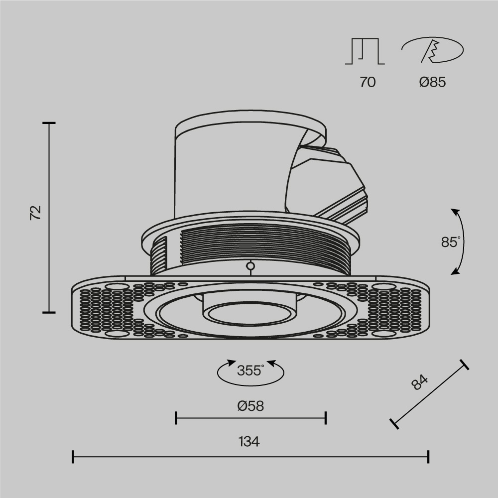Встраиваемый светильник Maytoni Technical Focus LED mini DL127-8W3K-TRS-W