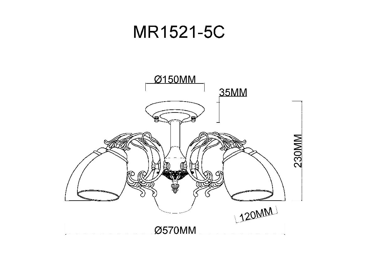 Люстра на штанге MyFar Biene MR1521-5C УЦ