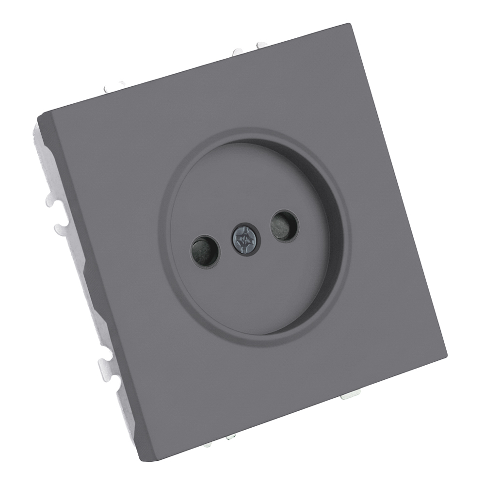 Розетка 1-местная с з/ш б/з (механизм) СЗК Stekker Эмили 250В 16А RST16-5109-10ZK платиново-серый soft touch 50242