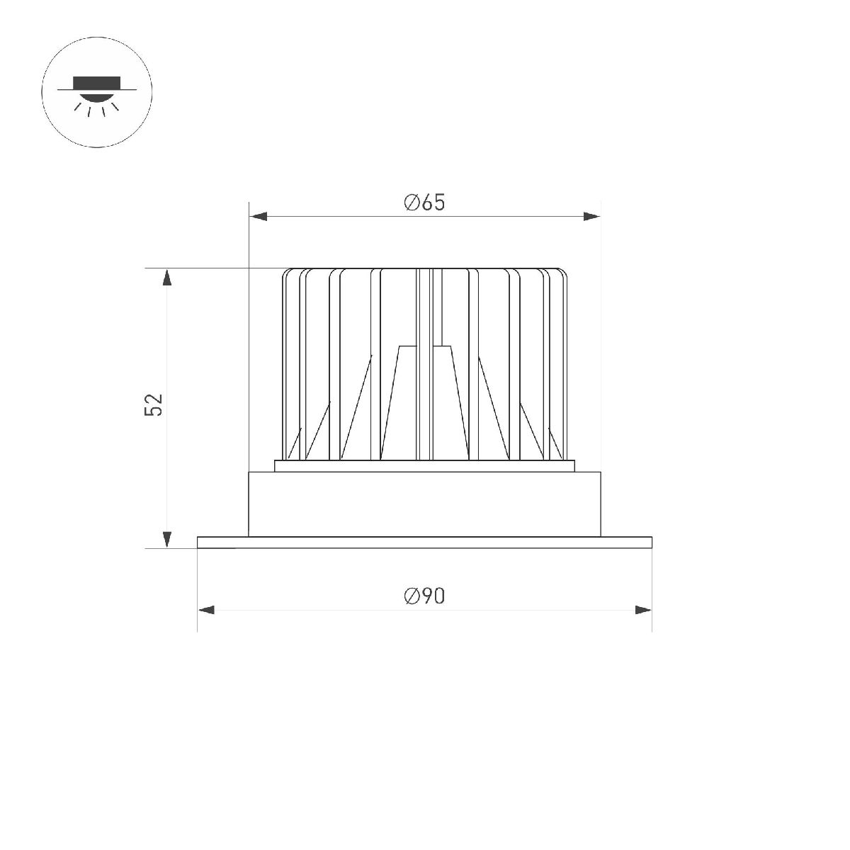 Встраиваемый светильник Arlight MS-ATLAS-TRIMLESS-R50-6W Day4000 037061(1)