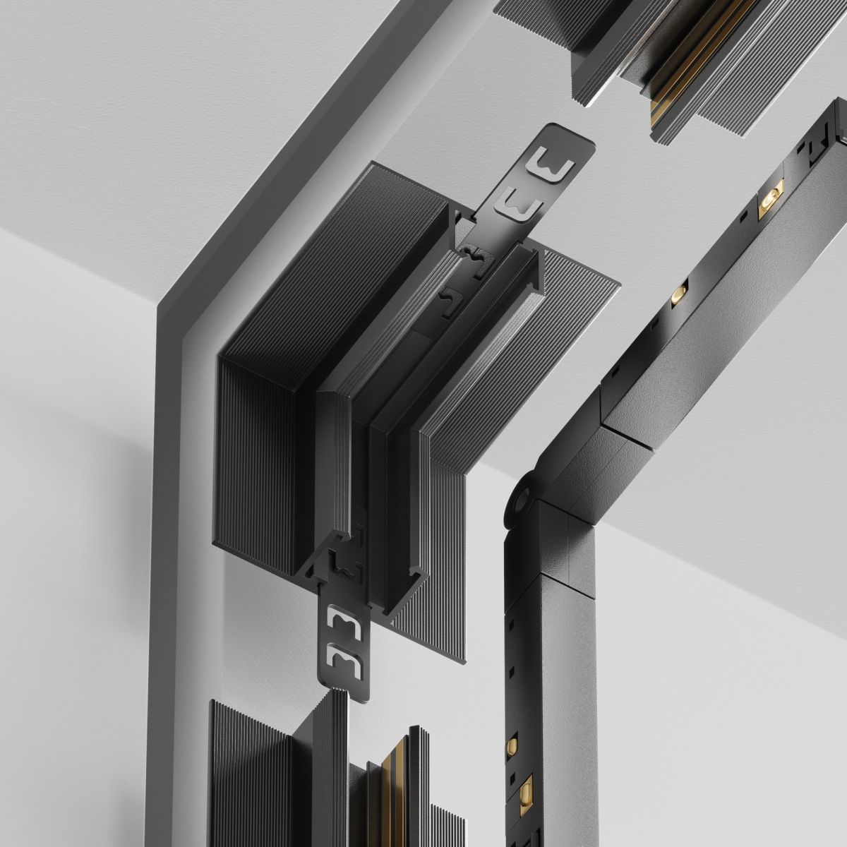 Коннектор угловой внутренний Exility X встраиваемый под ГКЛ 12,5мм Maytoni TRA239ICL-42.12B