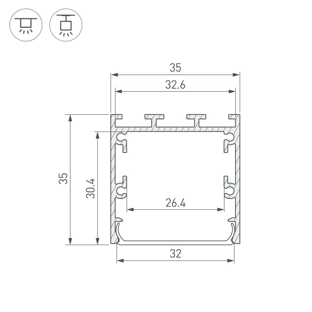 Профиль Arlight LINE-М-3535-2000 WHITE (Алюминий) 054171