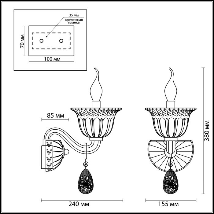 Бра Odeon Light Ninfea 3930/1W