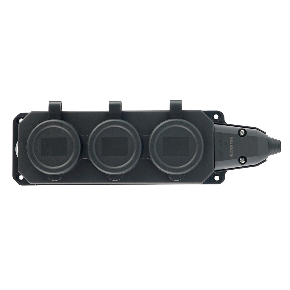 Розетка переносная 3-местная c/з Stekker RST16-3-44 250В 16А IP44 черный 50806