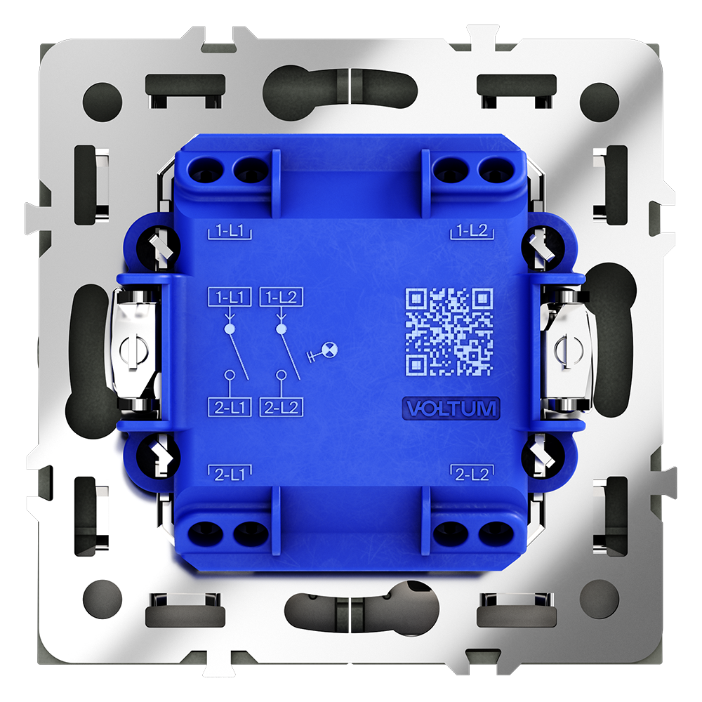 Выключатель двухклавишный с подсветкой Voltum S70 VLS020207