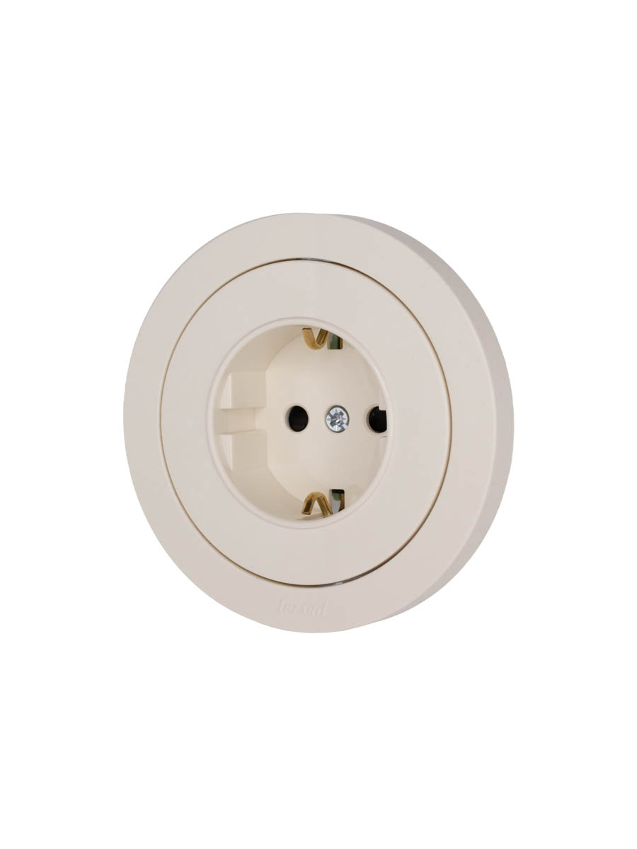 Розетка с/з ПБТ слоновая кость Lezard Osen 743-9088-122B