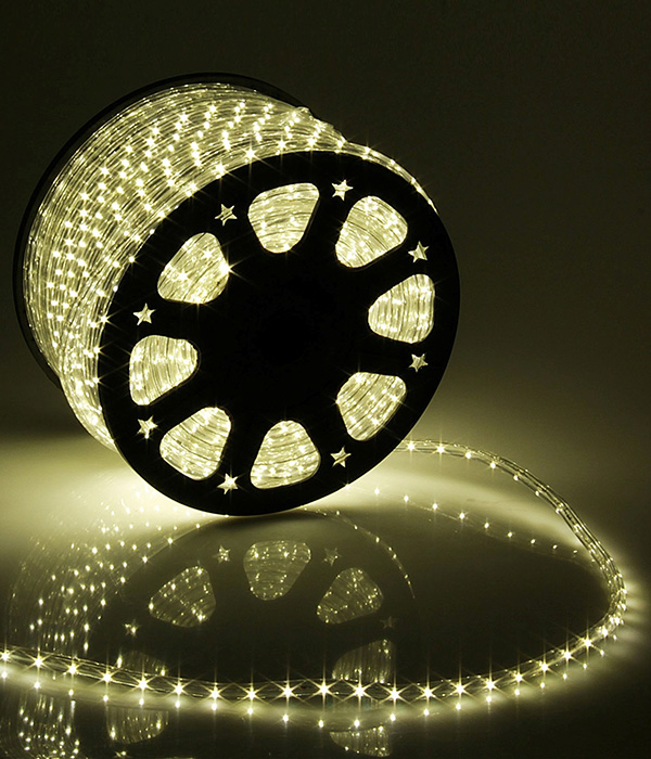 Дюралайт Laitcom (LTC) 220В 36 LED/м 2,4 Вт/м Теплый белый с мерцанием 100м IP65  F3-H2-220V-BL-WW