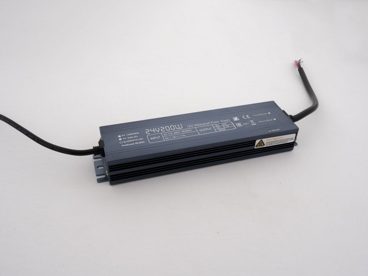 Блок питания LEDS POWER 200Вт 24В IP67 алюминий SLIM 003153