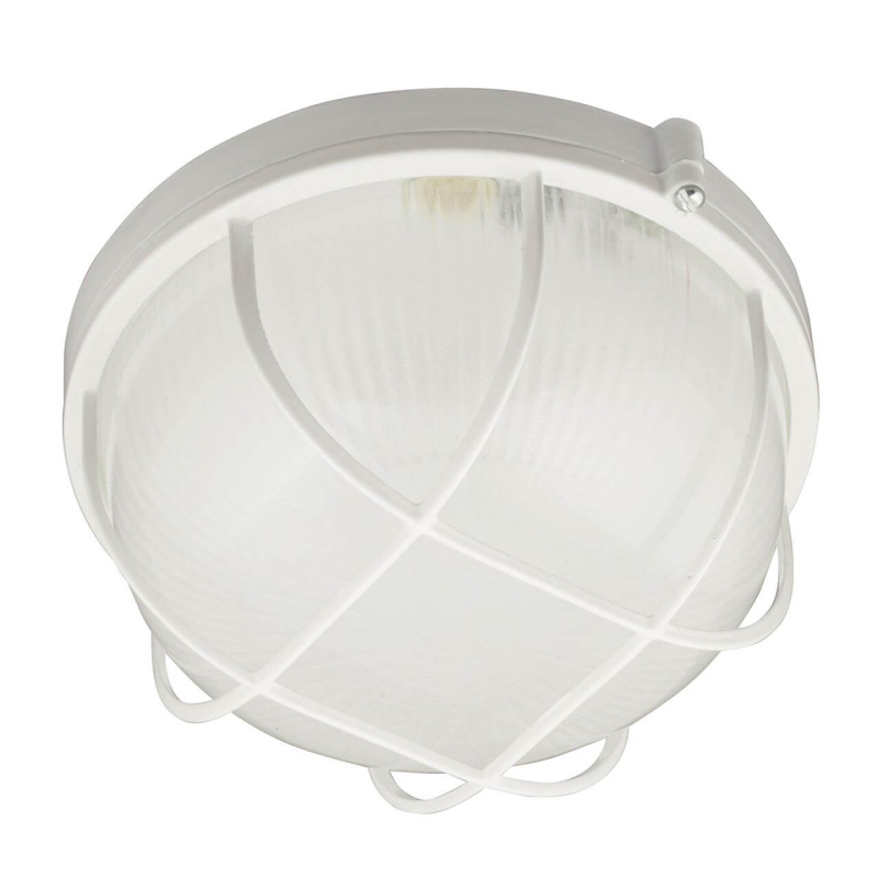 Потолочный светильник Uniel UWL-R02 100W/E27 IP54 WHITE Kруг/Решетка