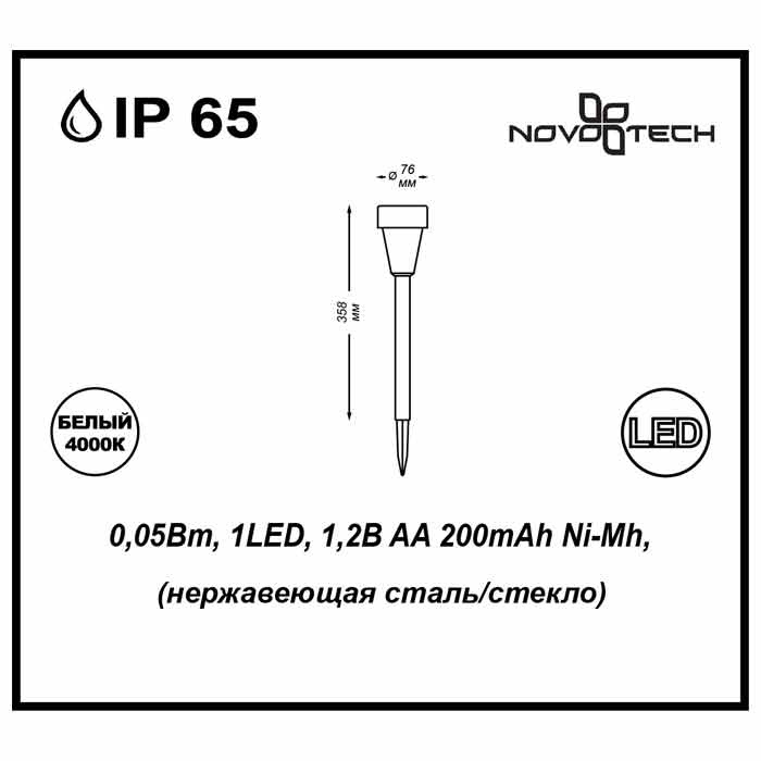 Светильник на солнечных батареях Novotech Solar (2 шт.) 357213
