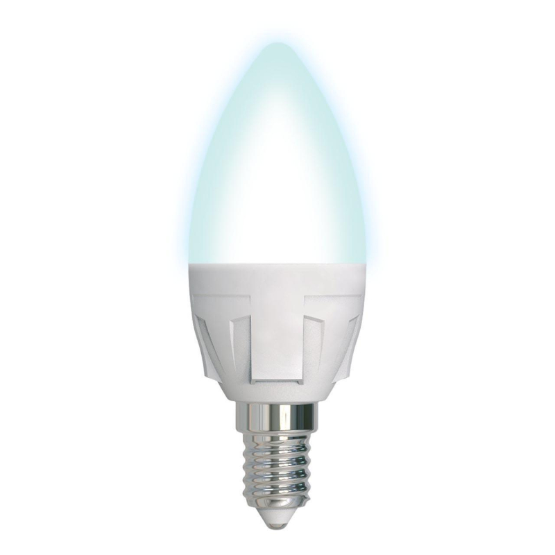 Лампа светодиодная диммируемая (UL-00004294) Uniel E14 7W 4000K матовая LED-C37 7W/4000K/E14/FR/DIM PLP01WH
