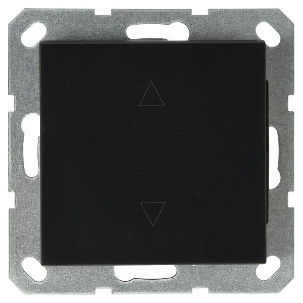 Выключатель одноклавишный Jasmart для жалюзи/штор в комплекте с накладкой 10A 250V черный матовый (soft touch) G3018PB