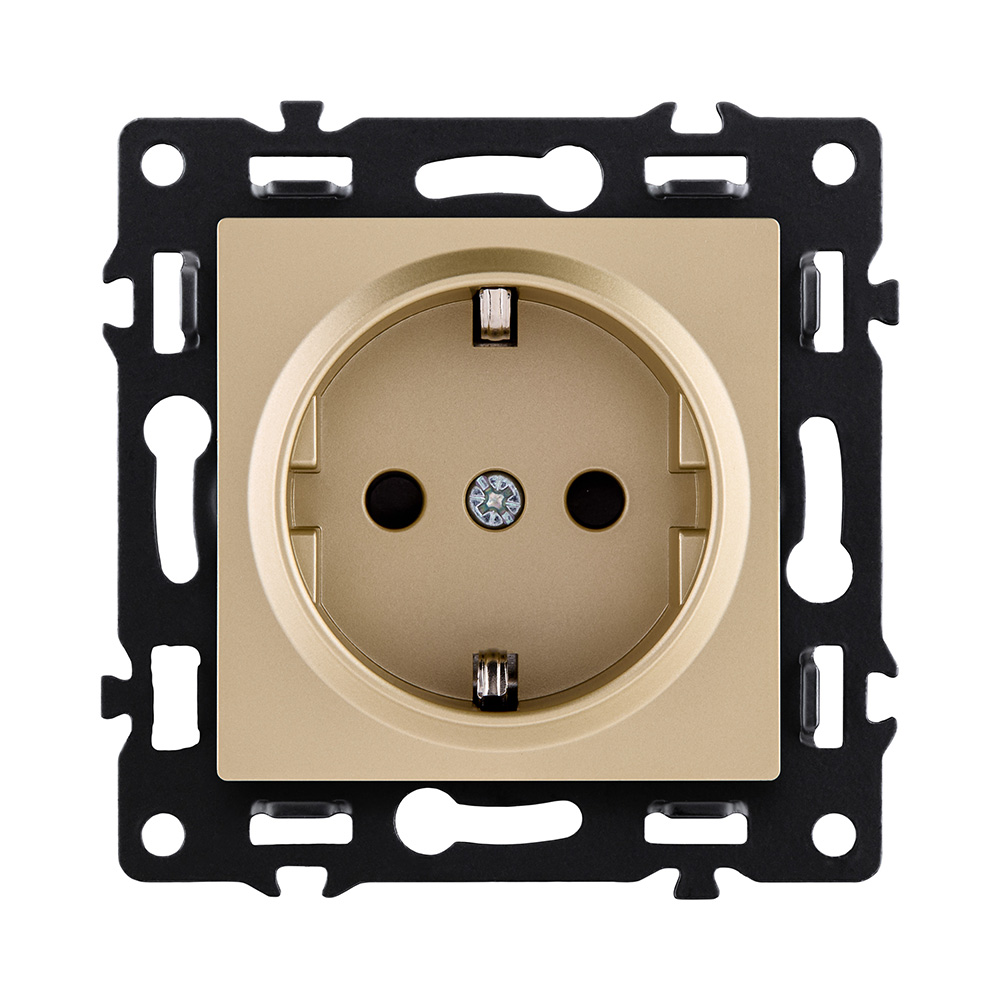 Розетка штепсельная SCHUKO 16A/250 В, золотой Kollinger Asthetik AS-014GD