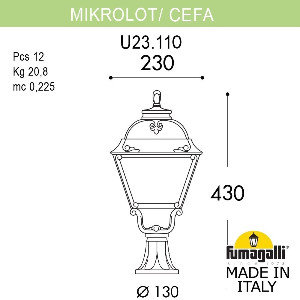 Ландшафтный светильник Fumagalli MIKROLOT/CEFA U23.110.000.BYE27