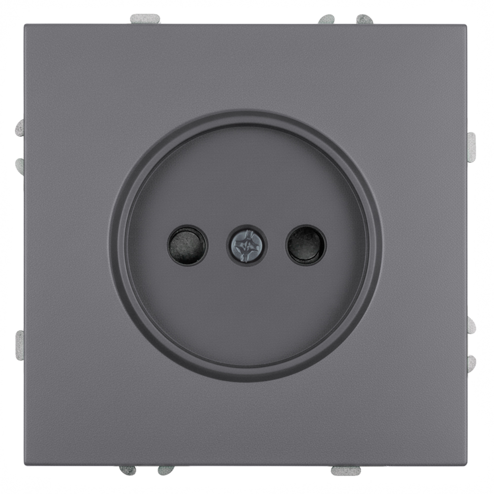 Розетка 1-местная с з/ш б/з (механизм) СЗК Stekker Эмили 250В 16А RST16-5109-10ZK платиново-серый soft touch 50242