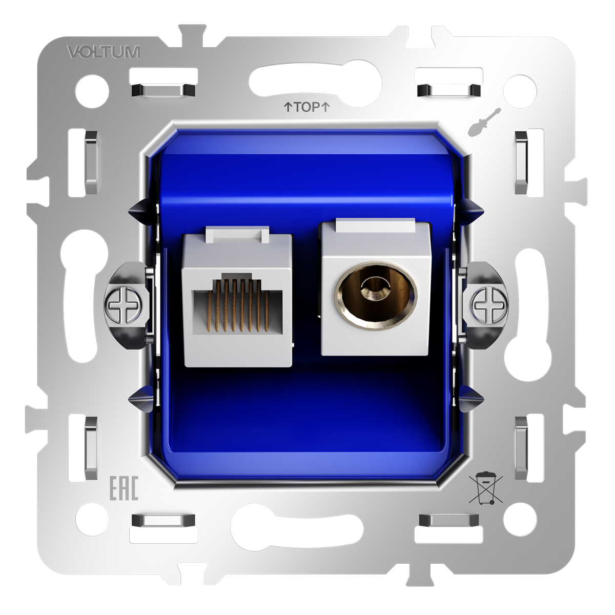 Механизм розетки TV+RJ45 кат. 6 Voltum S70 VLS0607M