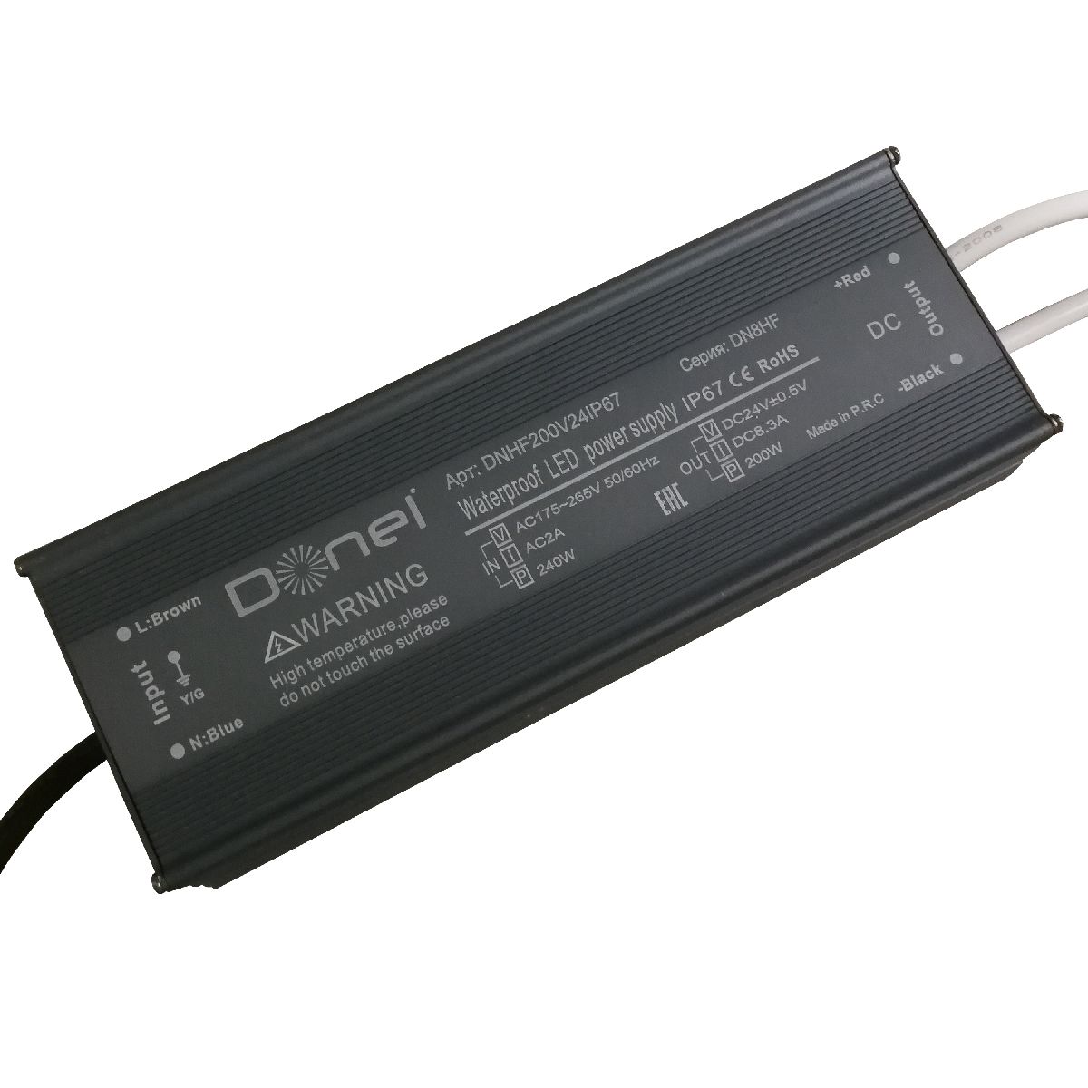 Блок питания Donel 200Вт DC24В 8.33А IP67 DNHF200V24IP67