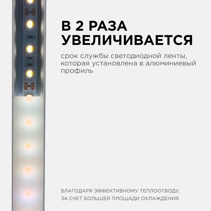 Комплект алюминиевого профиля с рассеивателем Apeyron 08-05-02