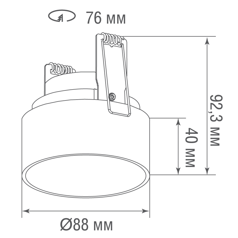 Встраиваемый светильник Donolux Munich DL18030R1Bronze D