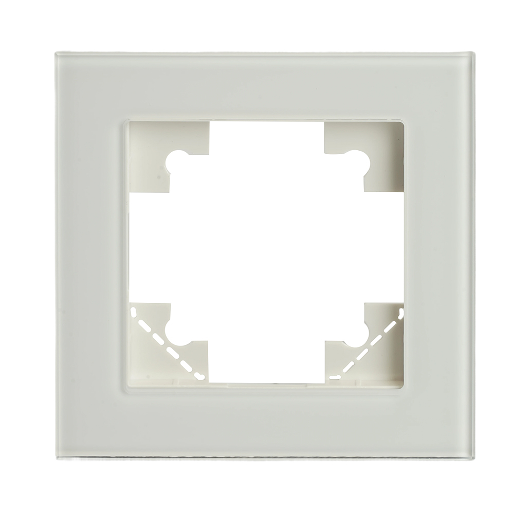 Рамка 1-местная для сенсорных механизмов, подсветки, стекло, Stekker Катрин GFR00-7001-01S 50303