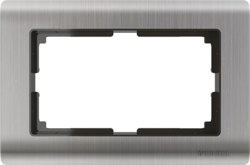 Рамка Werkel Metallic для двойной розетки глянцевый никель WL02-Frame-01-DBL 4690389147074