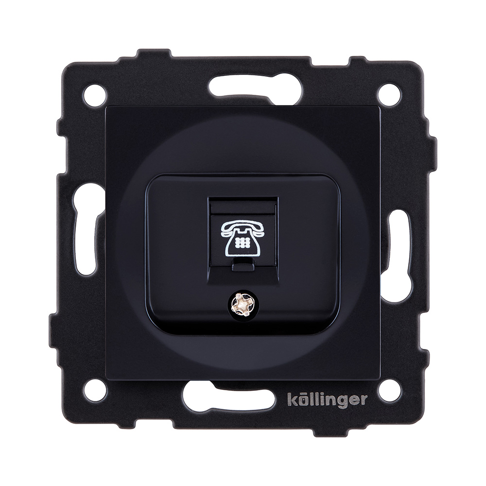 Розетка телефонная RJ11, черный Kollinger REA-009BK для Aspekt, Eleganz, Reflex