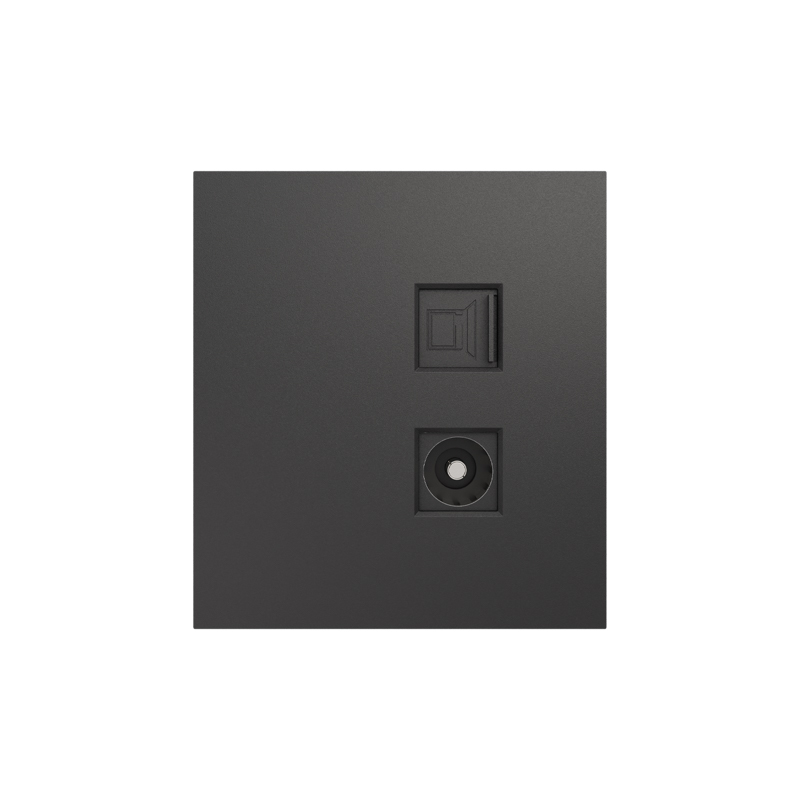 Розетка STRONG компьютерная RJ45 кат6 + TV с/у графит KRANZ KR-78-0722-6