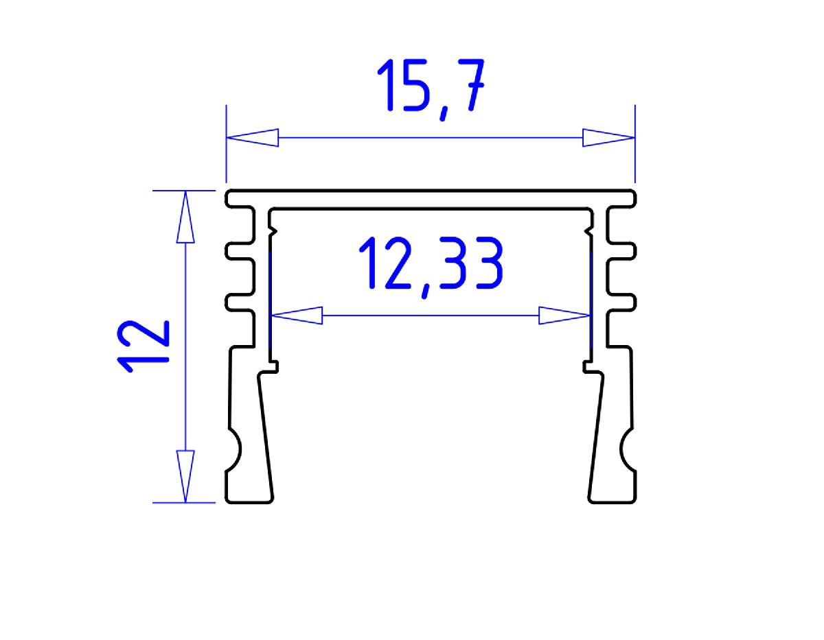 Алюминиевый накладной профиль Ambrella Light Alum Profile GP1750BK УЦ