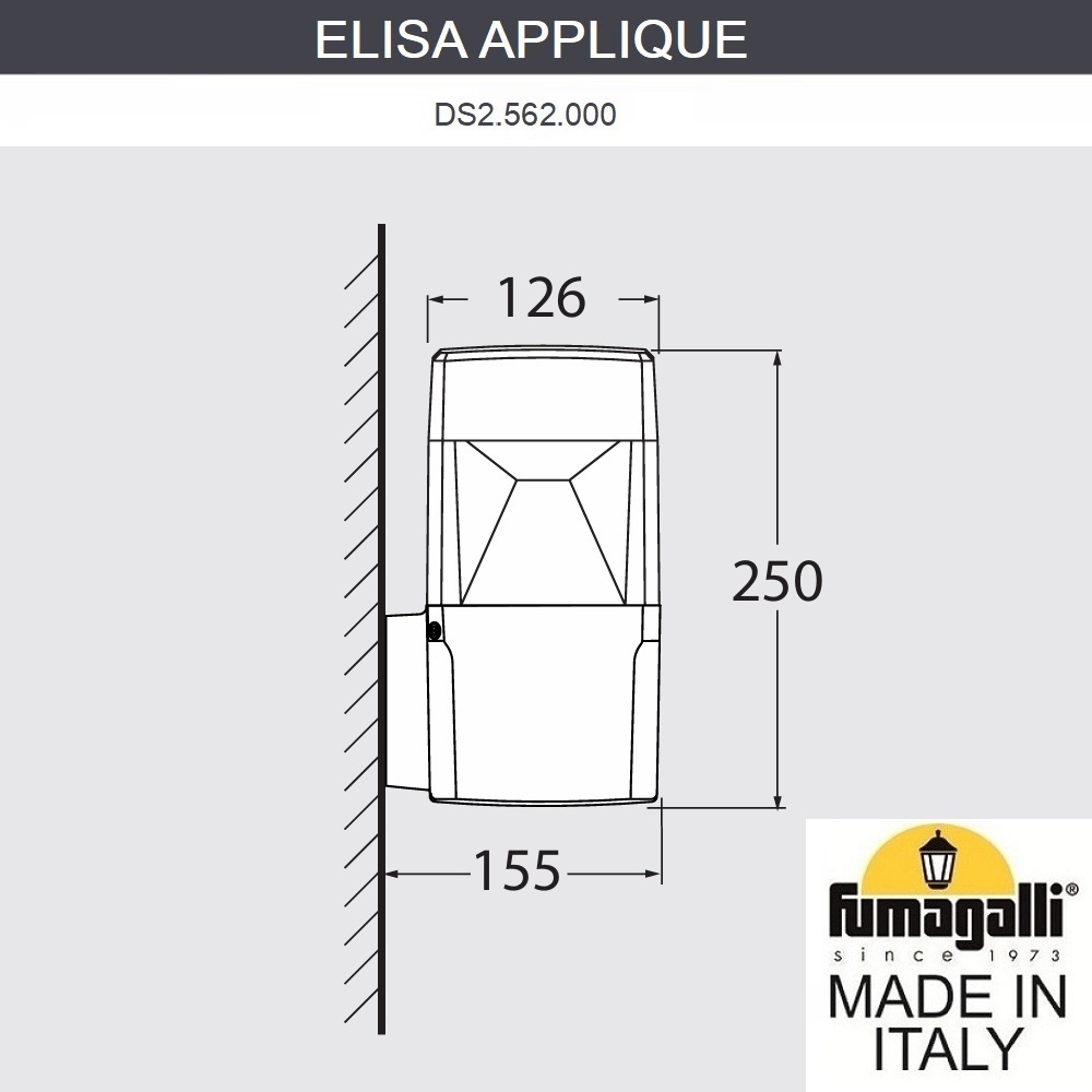 Уличный настенный светильник Fumagalli ELISA APPLIQUE DS2.562.000.WXD1L