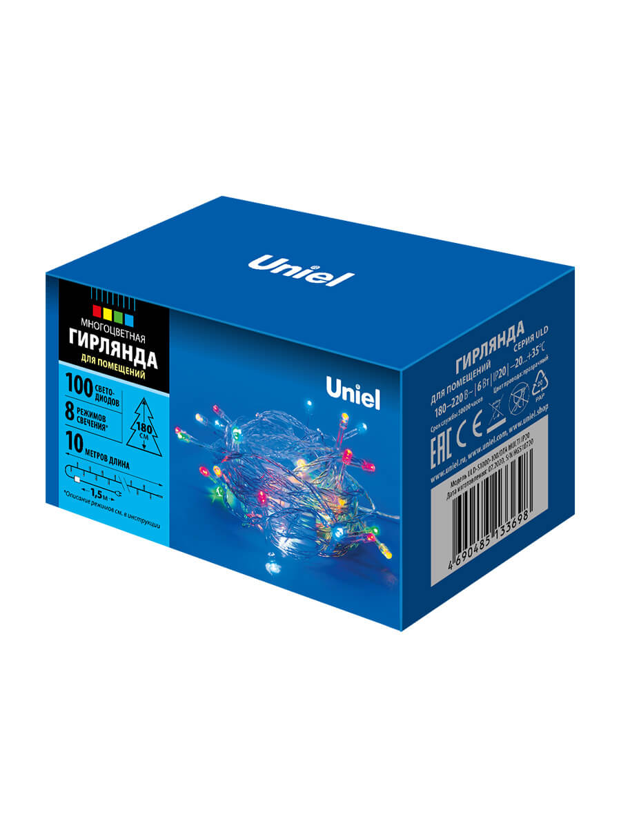 Светодиодная гирлянда Uniel (UL-00007199) разноцветный ULD-S1000-100/DTA Multi IP20