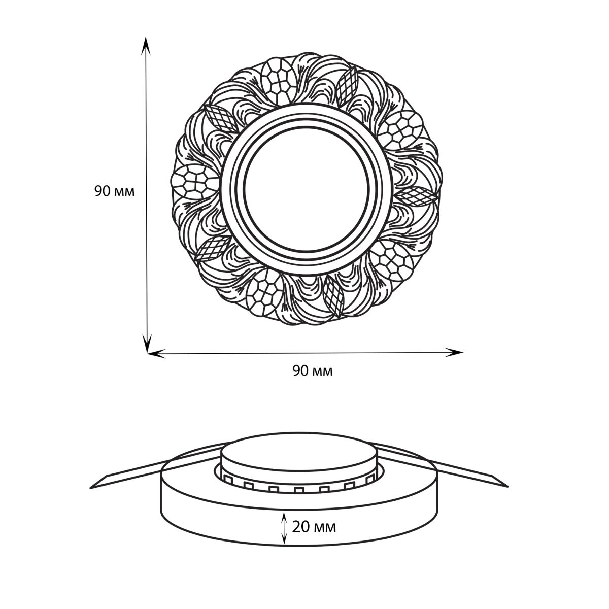 Встраиваемый светильник Fametto Luciole DLS-L208 GU5.3 CHROME/WHITE UL-00013091