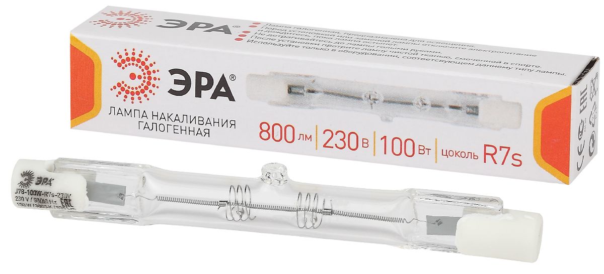 Лампочка галогенная Эра R7S 100W 3000K Б0048491