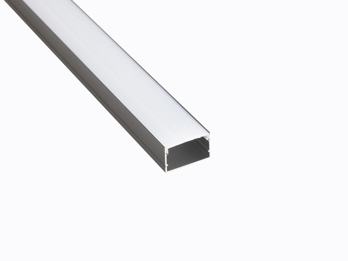 Профиль накладной LEDS POWER СПН2515 алюм. черный с призм.рассеивателем 2м 008486