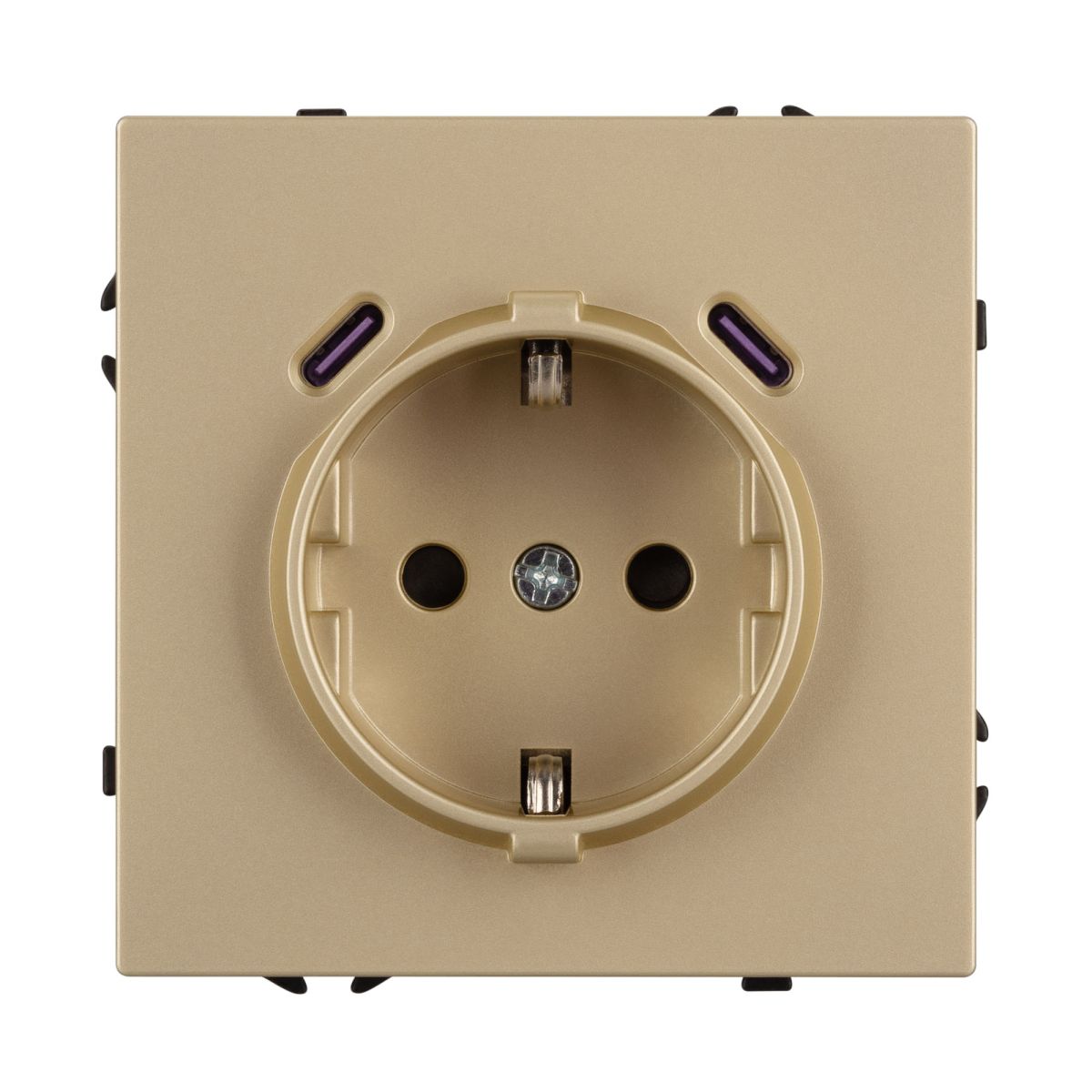 Розетка зк со шторками с USB тип C+С софт-тач золотой песок Arlight SCT-MUCC-SFPL-GD (250V, 16A) 061815(1)